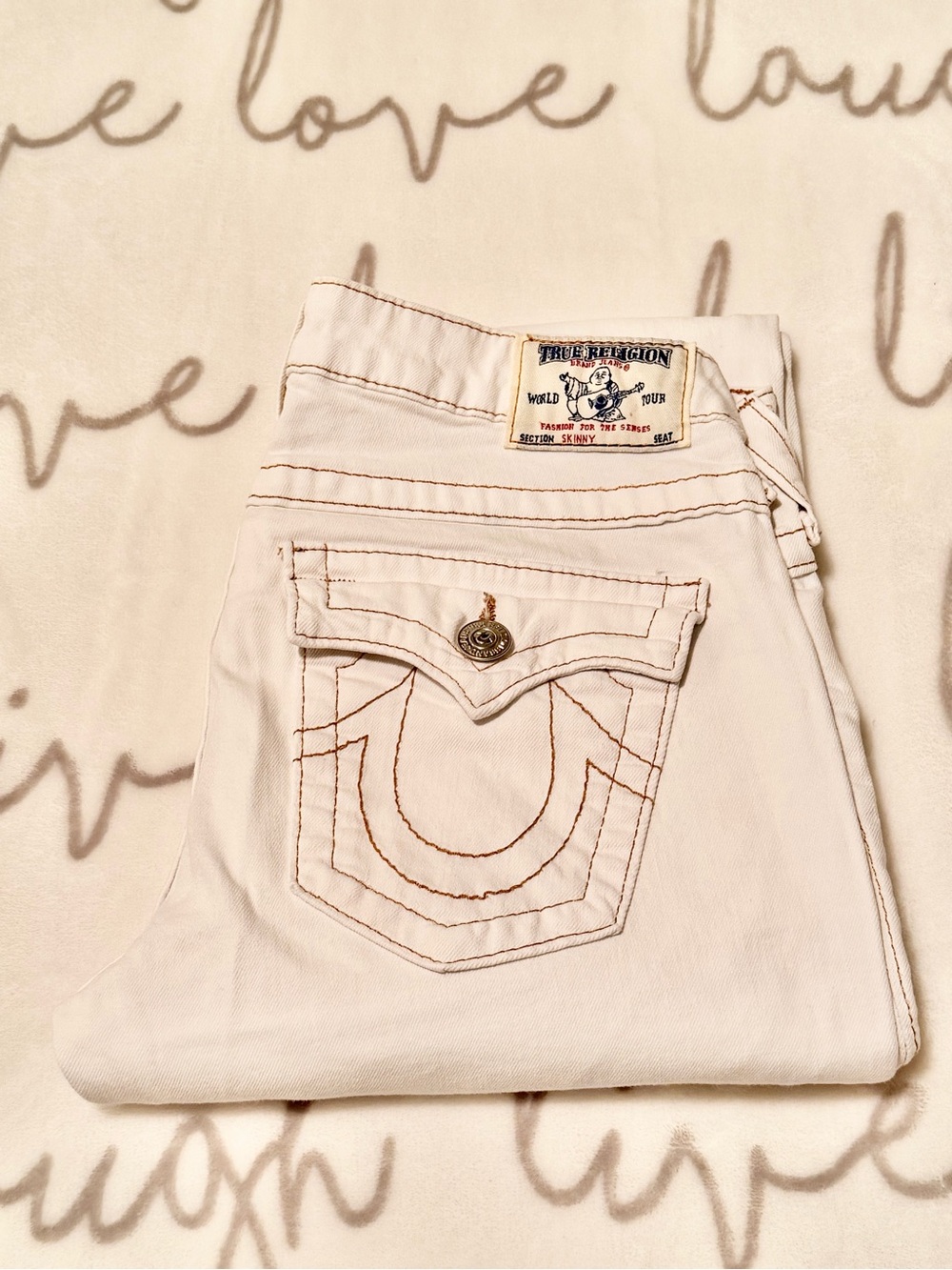 Vintage True Religion Made in USA Off White Jean Contrast Stitch | 29 Excellent